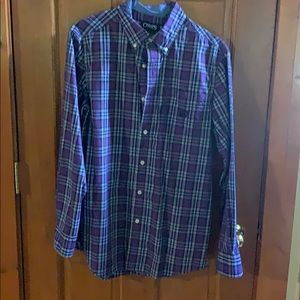 Small purple chaps button up